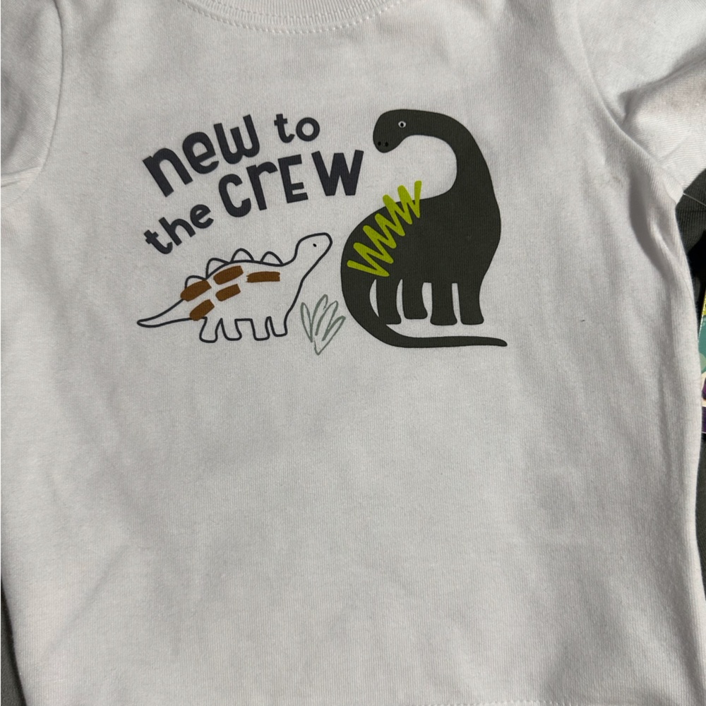 Garanimals boys 12 months dinosaur themed short sleeve t-shirts. Set of 3 - Picture 2 of 6